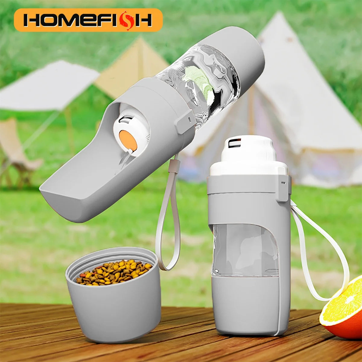 Portable Dog & Cat Water Bottle with Food Storage
