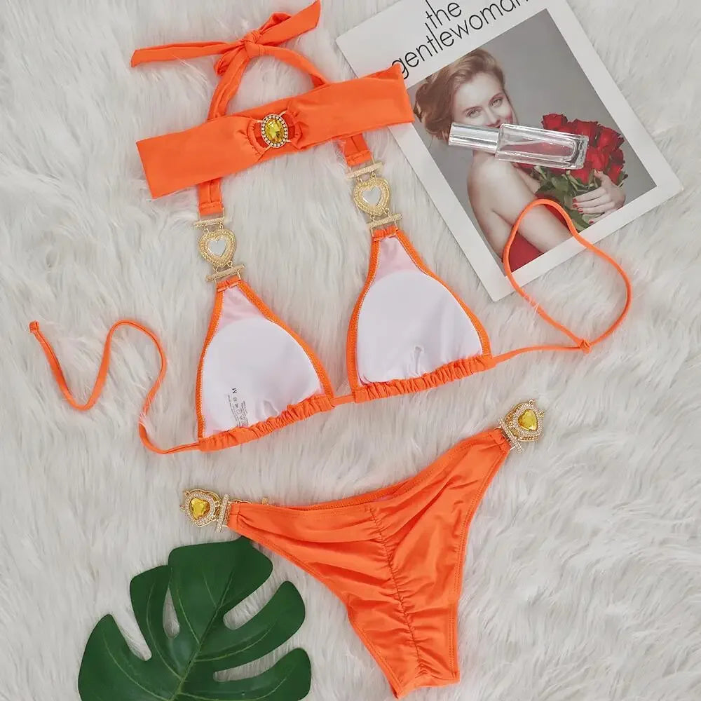 Crystal Heart Bikini Set