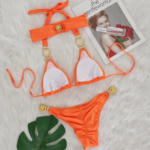 Crystal Heart Bikini Set