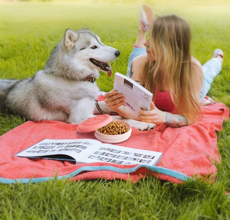 2-in-1 Portable Dog Travel Bowl