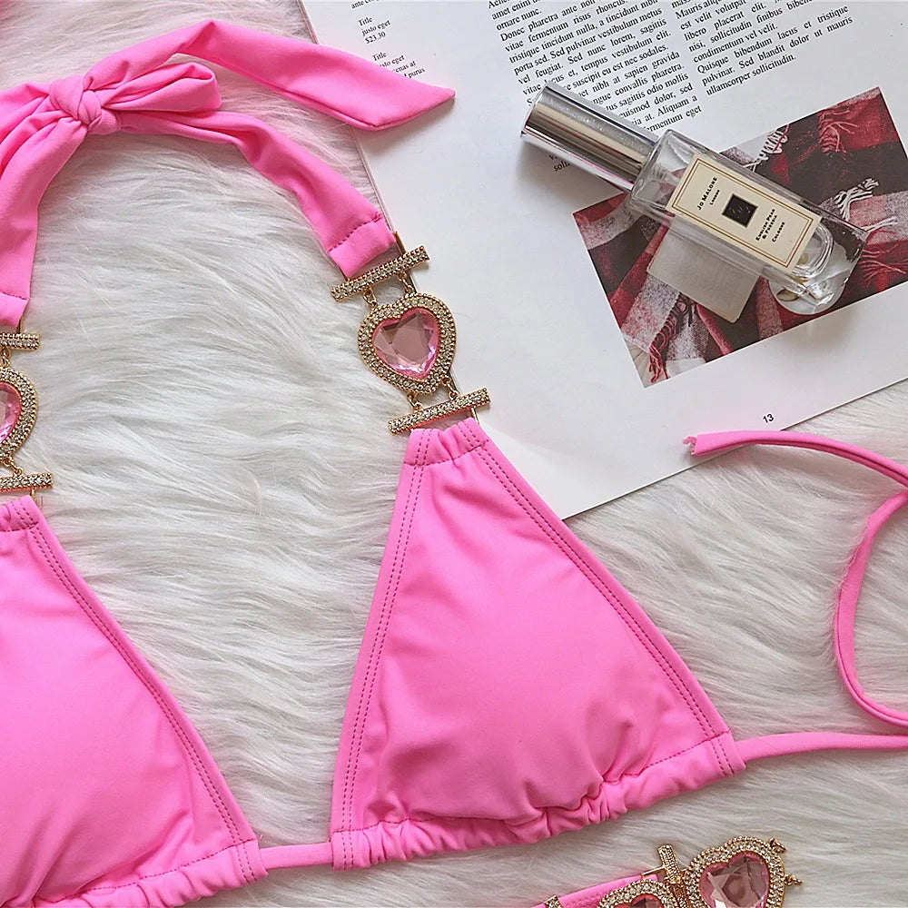 Crystal Heart Bikini Set