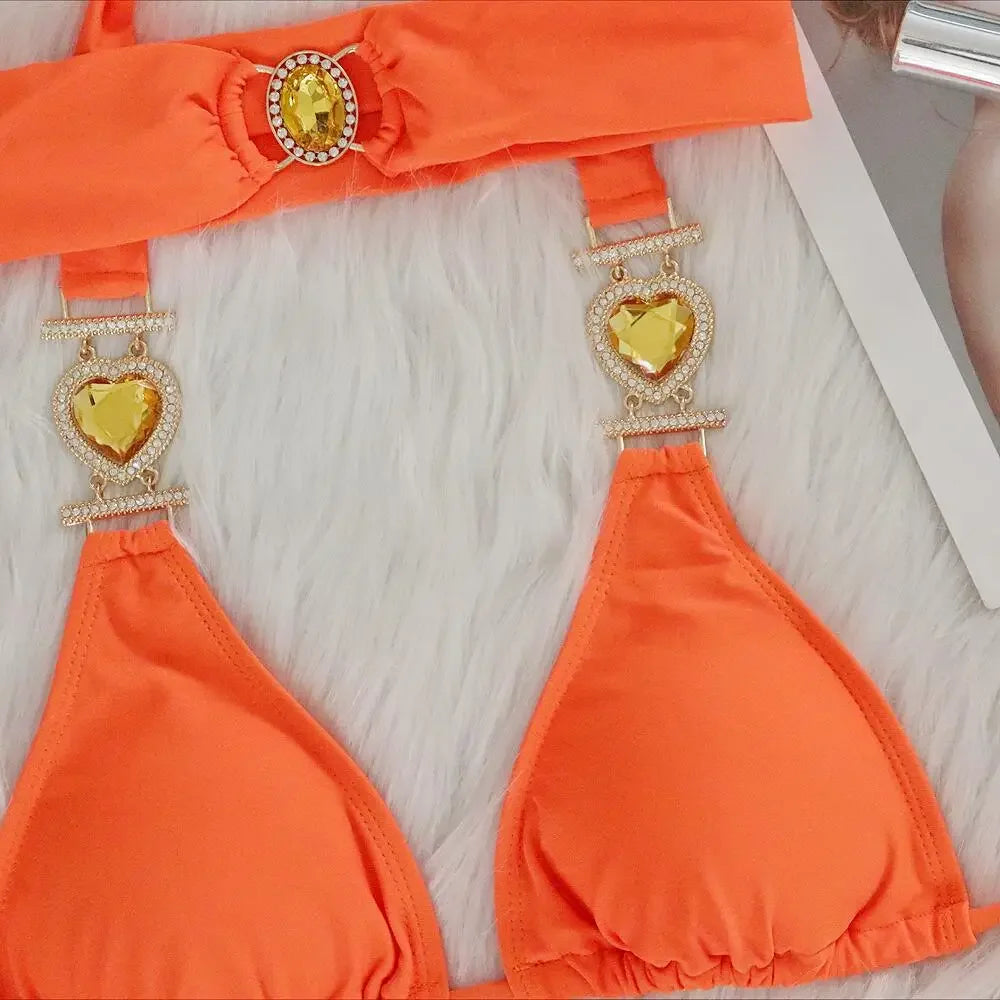 Crystal Heart Bikini Set