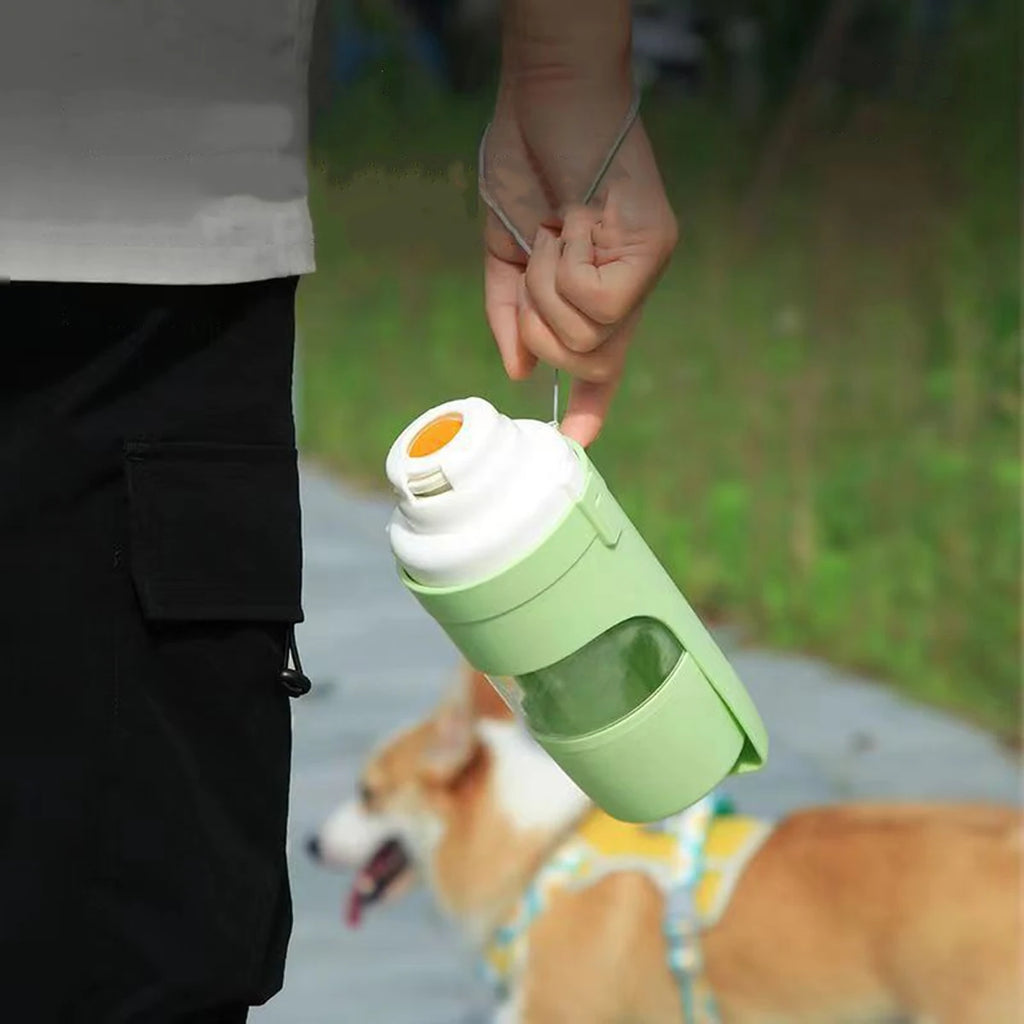 Portable Dog & Cat Water Bottle with Food Storage