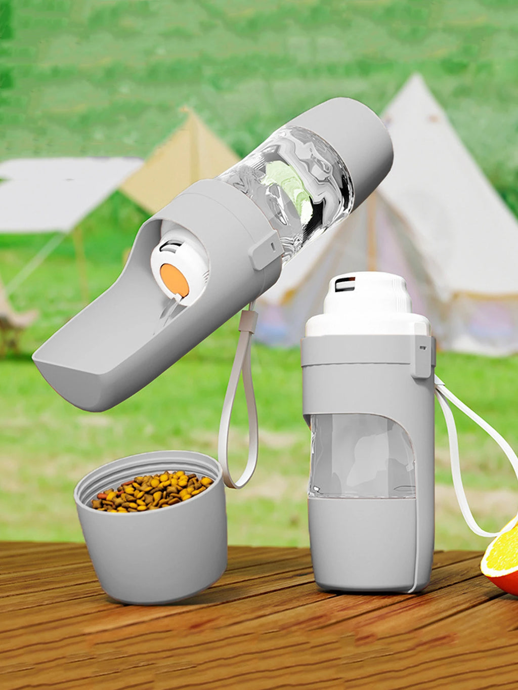 Portable Dog & Cat Water Bottle with Food Storage