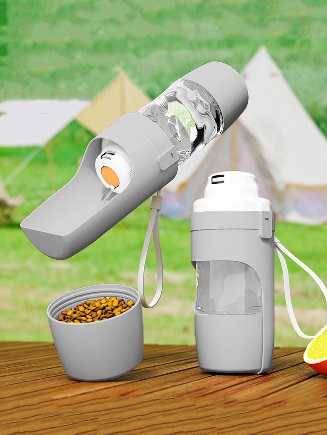 Portable Dog & Cat Water Bottle with Food Storage